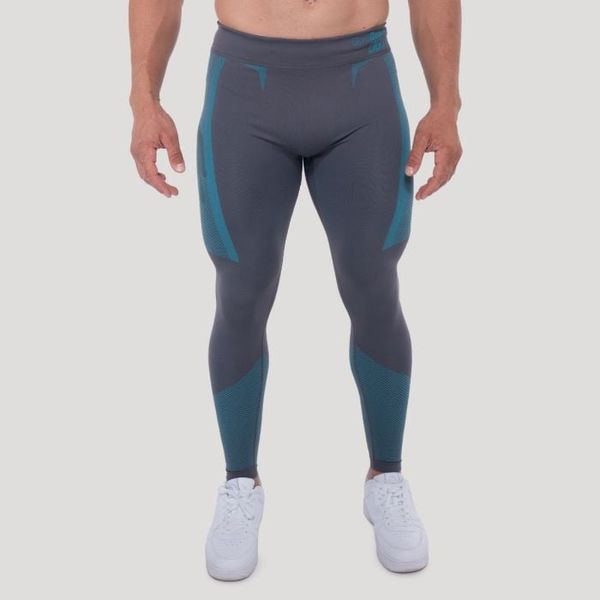 Bezšvové legíny OG1 Grey/Blue - GymBeam, veľkosť L