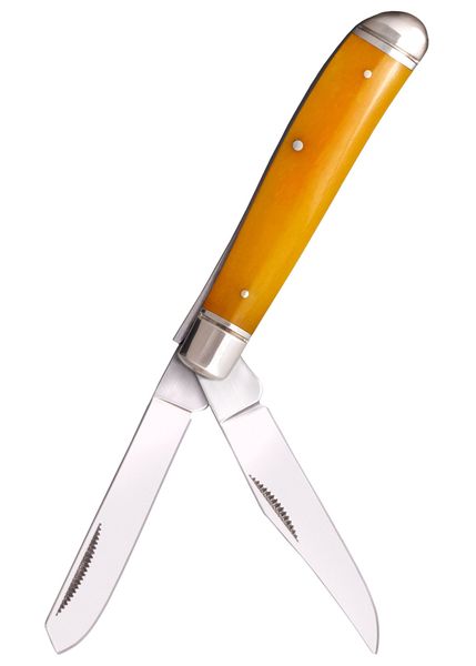 Cold Steel FL-MTRPR-Y MINI TRAPPER YELLOW vreckový nôž s 2 čepeľami, žltá, kosť