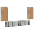 vidaXL Sada nástenného kabinetu na TV 4 ks Betónová šedá