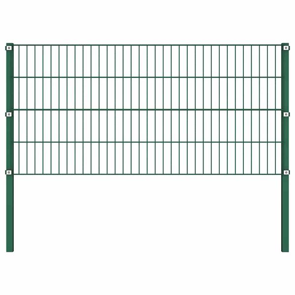 vidaXL Plotový panel so stĺpikmi, železný 176,5x80 cm, zelený