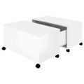 vidaXL Konferenčný stolík lesklý biely 75x75x38 cm drevotrieska