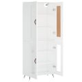 vidaXL Vysoká skrinka biela 69,5x34x180 cm spracované drevo