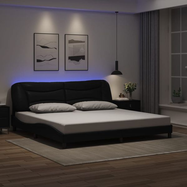 vidaXL Rám postele s LED bez matraca Hvar čierny 200x200 cm