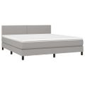 vidaXL Boxspring posteľ s matracom svetlosivá 100x200 cm látka