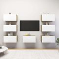 vidaXL TV skrinky 7 ks biele a dub sonoma 30,5x30x60 cm drevotrieska