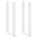 vidaXL Nohy barového stola v tvare U, 2 ks, biele, 50 x (100-101) cm, oceľové