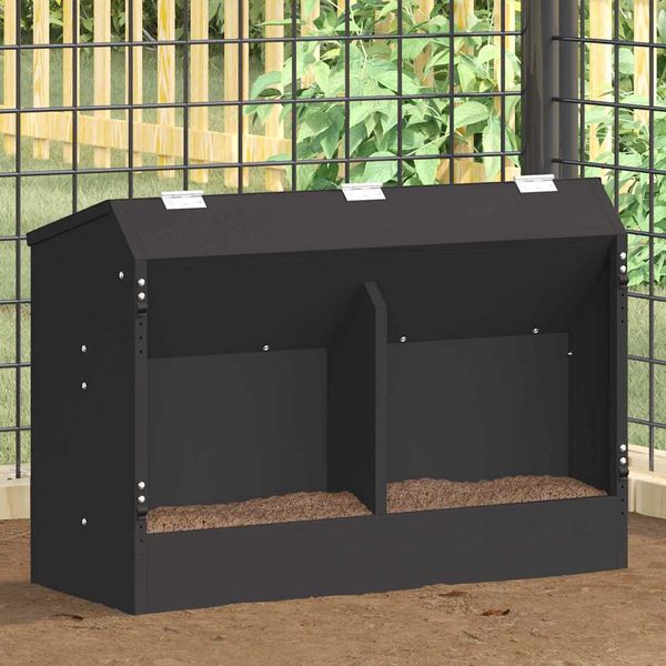vidaXL Kŕmidlo pre králiky Čierna 64.5 x 25.5 x 45.5 cm