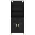 vidaXL Highboard Čierny dub 69,5 x 32,5 x 180 cm Kompozitné drevo