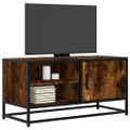 vidaXL TV skrinka dymový dub 80x34,5x40 cm kompozitné drevo a kov
