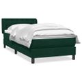 vidaXL Posteľný rám boxsping s matracom tmavozelený 90x220 cm zamat