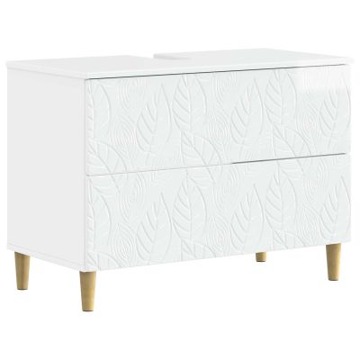 vidaXL Kúpeľňová skrinka pod umývadlo DELFT Biela s vysokým leskom