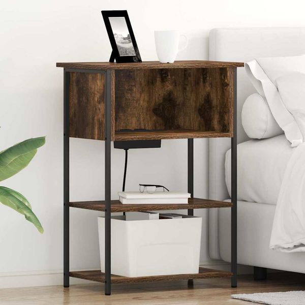 vidaXL Nočný stolík Dymová dub 55 x 31 x 76 cm Kompozitné drevo