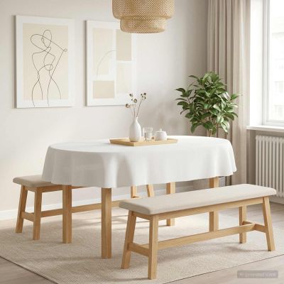 vidaXL Uterák na stôl 5 ks Oválny Biela 160 x 220 cm Polyester