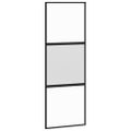 vidaXL Posuvné dvere s kovaním čierne 76x205 cm tvrdené sklo