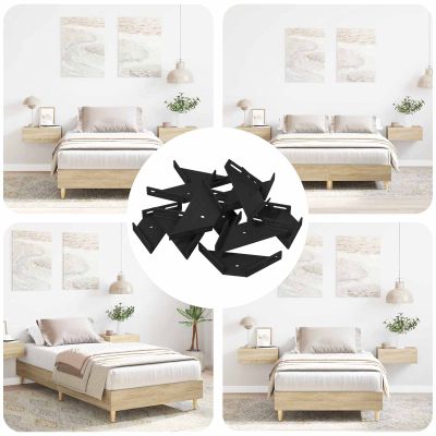vidaXL Rohový držiak 12 pcs Čierna 138,5 x 50,5 x 16 mm Železo
