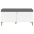 vidaXL Predsieňová lavica s vankúšom s dverami Biely 100 x 38 x 46 cm