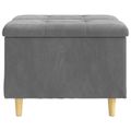 vidaXL Ottoman s Úložným Priestorom Tmavo šedá 60 x 60 x 45 cm Zamat