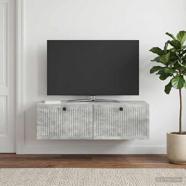 vidaXL Nástenná TV skrinka Nástenný Betónovo sivá 98 x 41 x 30 cm