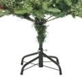 vidaXL Osvetlený vianočný stromček so šiškami, zelený 120 cm, PVC a PE