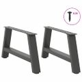 vidaXL Nohy konferenčného stolíka v tvare A, 2 ks, antracitové, 60 x (30-31) cm, oceľ