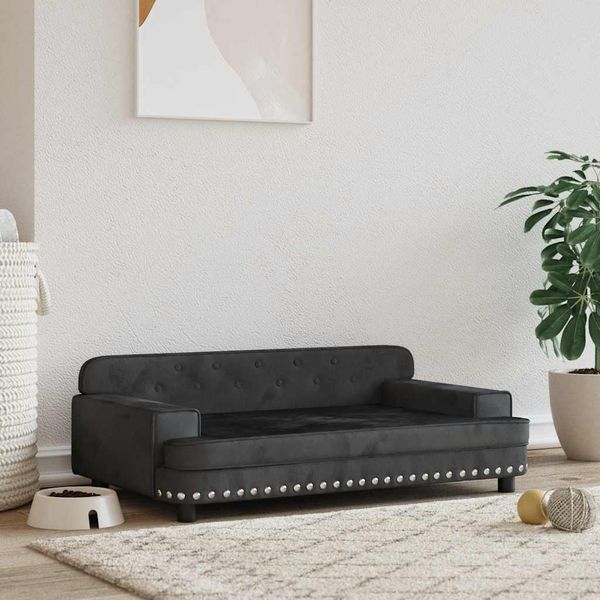 vidaXL Pelech pre psa, čierny 90x53x30 cm, zamat