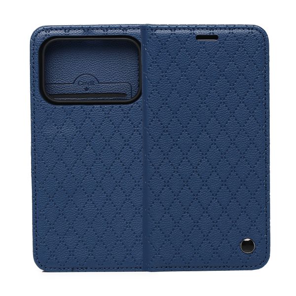 Puzdro Smart Caro pre Honor 600 / Honor 600 Pro námornícka modrá