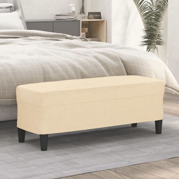vidaXL Lavička krémová 100x35x41 cm látka