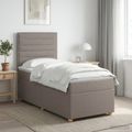 vidaXL Posteľ boxspring s matracom Sivohnedá 100 x 200 cm Látka
