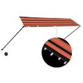 vidaXL Zaťahovacia markíza s LED 350x150 cm oranžová a hnedá