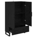 vidaXL Highboard Čierny dub 69,5 x 30 x 115 cm Kompozitné drevo