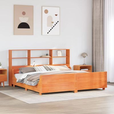 vidaXL Posteľ bez matraca voskovo hnedá 200x200 cm masívne drevo