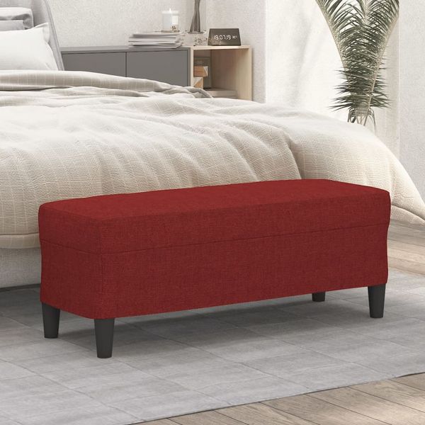 vidaXL Lavička vínovo-červená 100x35x41 cm látka