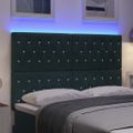 vidaXL LED hlavová doska s LED pásikmi Tmavozelená 144 cm Zamat