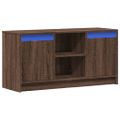 vidaXL TV stolík s LED hnedý dub 100x34x50 cm kompozitné drevo
