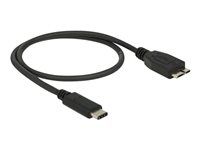 USB kábel - Micro-USB typu B (M) na USB-C (M) - USB 3.1 Gen 2 - 50 cm - čierna