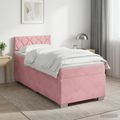 vidaXL Posteľ boxspring s matracom Ružová 100 x 200 cm Zamat