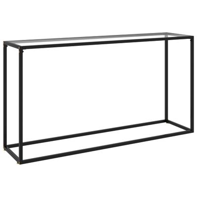 vidaXL Konzolový stolík priehľadný 140x35x75 cm tvrdené sklo