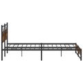 vidaXL Kovový posteľný rám bez matraca dymový dub 200x200 cm