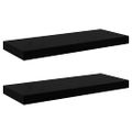 vidaXL Plávajúce nástenné police 2ks, lesklé čierne 60x23,5x3,8cm, MDF