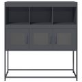 vidaXL Komoda antracitová 100,5x39x107 cm oceľ valcovaná za studena