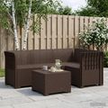 vidaXL Záhradný gauč pre 4 osoby v ratanovom vzhľade PP Hnedá