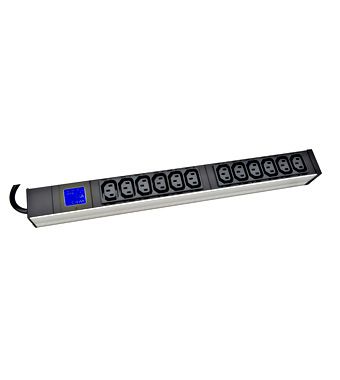 PDU IT METER, integr.merenie, 12x C13, Al, 19'', 1U, RAL 7035
