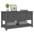 vidaXL Konferenčný stolík sivý 102x49x55 cm borovicový masív