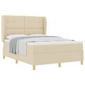 vidaXL Posteľ s pružinovým rámom Krémová 200 x 160 cm látka