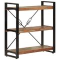 vidaXL Knižnica s 3 policami 77x30x80 cm recyklovaný masív a železo