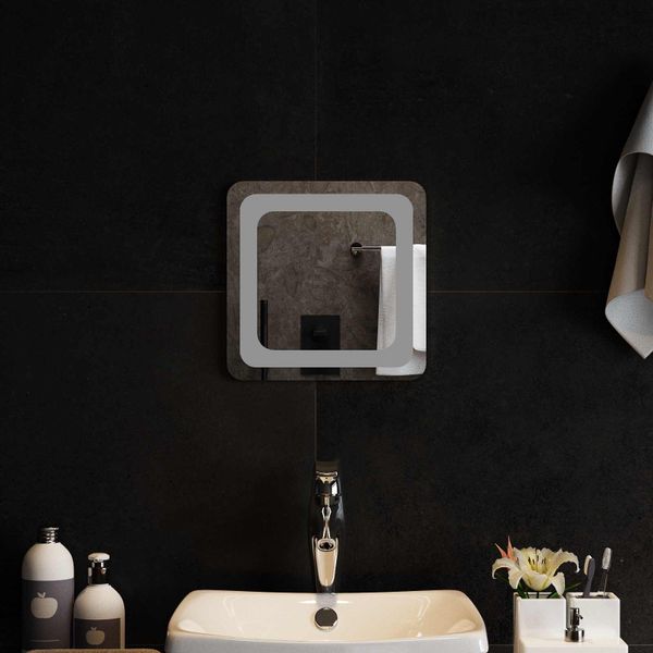 vidaXL Zrkadlo do kúpeľne s LED Priehľadná 30 x 30 cm tvrdené sklo