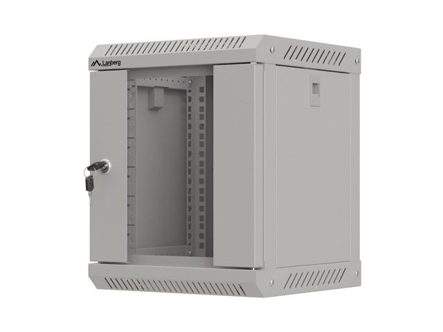 LANBERG RACKOVÁ SKRIŇA 10'' NÁSTENNÁ 6U/300X300 (FLAT PACK) S PRESKLENÝMI DVERAMI ŠEDÁ