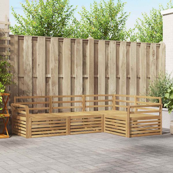 vidaXL Záhradná súprava gaučov 4 pcs Biela 250 x 170,5 x 73 cm