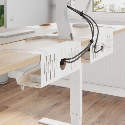 vidaXL Úložný box na káble pod stôl 2 ks Biela 35 x 12 x 13 cm Oceľ