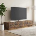 vidaXL TV skrinka Dymový dub 147 x 34,5 x 27 cm Kompozitné drevo